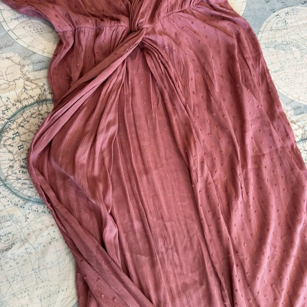 Dippin Daisys Womens Mauve Swiss Dot‎ V-Neck Maxi Dress EX1827JDCOD Pink Large